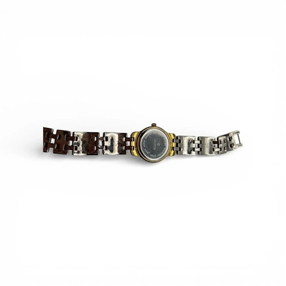 Croton Quartz Wristwatch Two-Tone‎ Bracelet Stainless Back As-Is